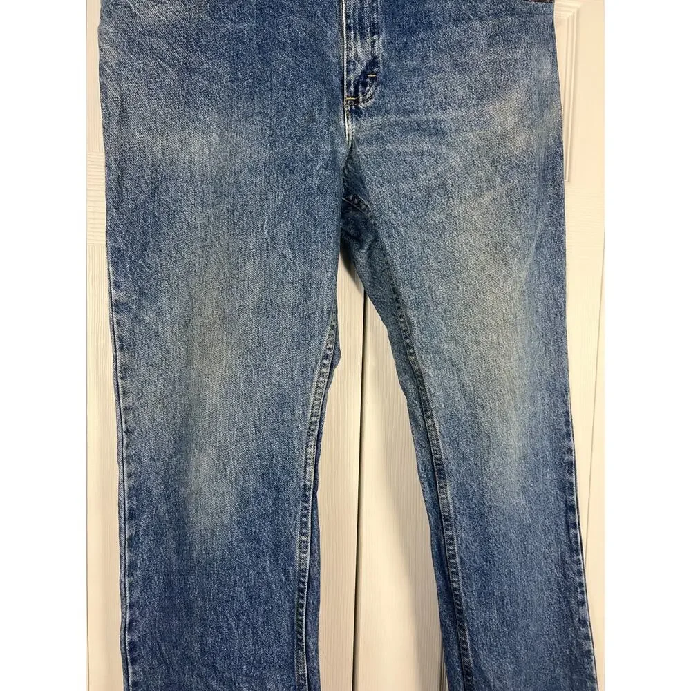Vtg Lee Straight Leg Jeans‎ Mens 36 x 31 Blue Denim Medium Wash Fading